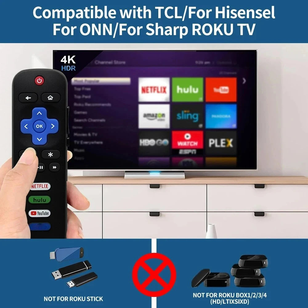 Universal Remote Control Use for Roku TV Controller with Sho