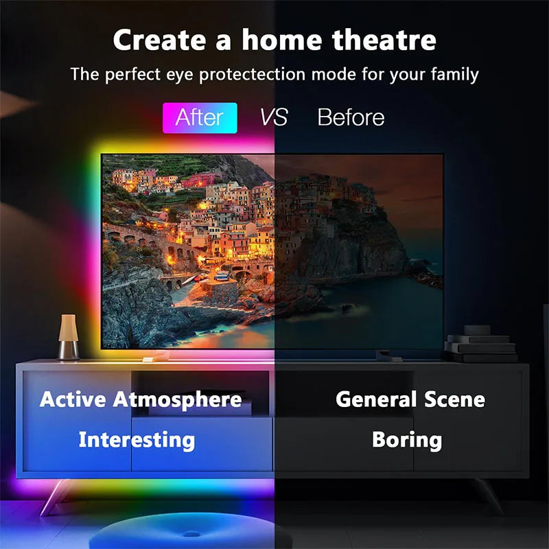 RGB LED Strip Lights 5V USB TV Backlight Music Sync Color Ch
