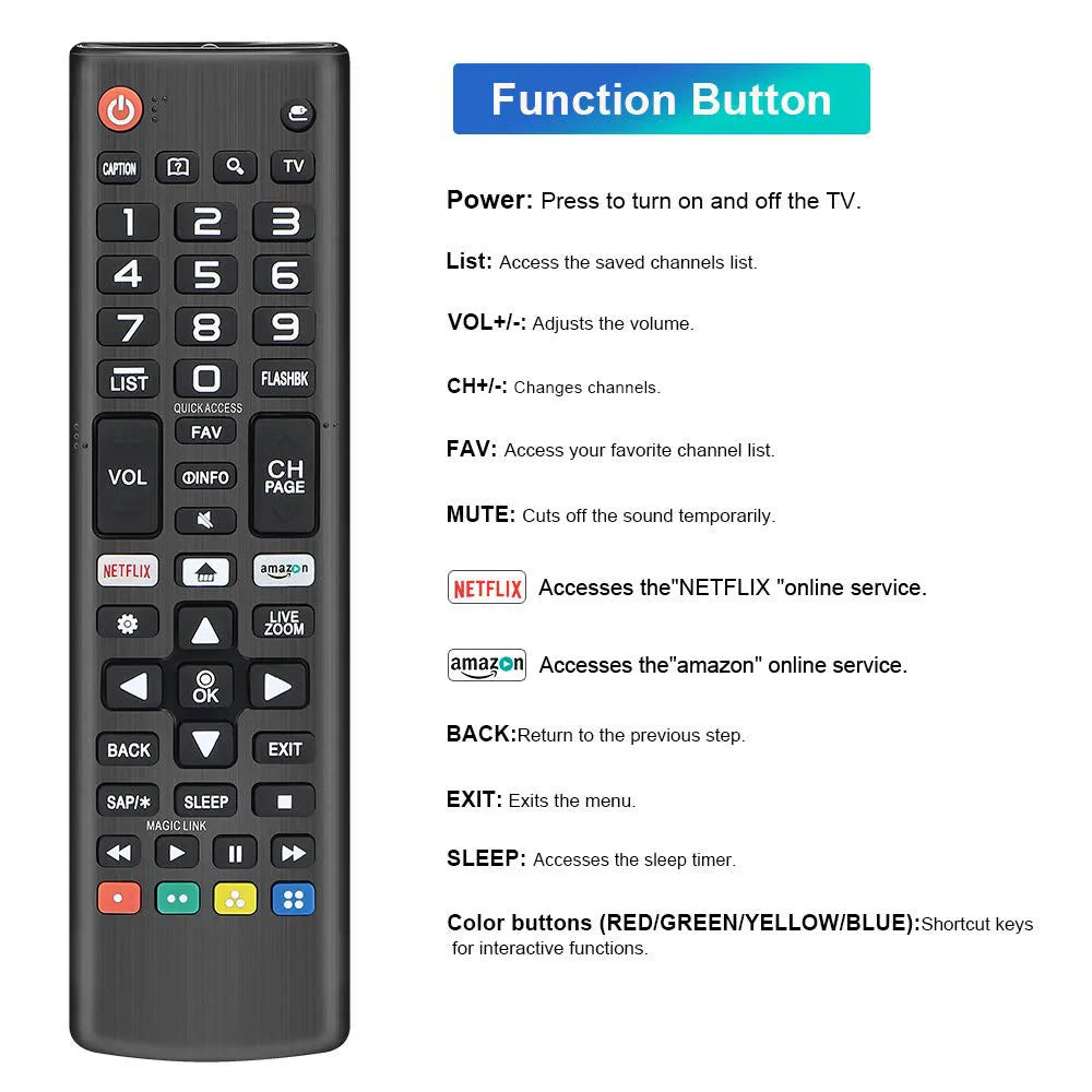 AKB75095307 Universal Remote Control Compatible for LG Smart